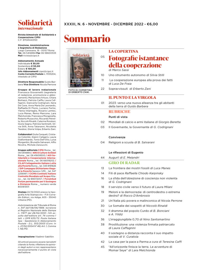 Fotografie istantanee della cooperazione. È uscito il numero 6/2022 della rivista Solidarietà Internazionale